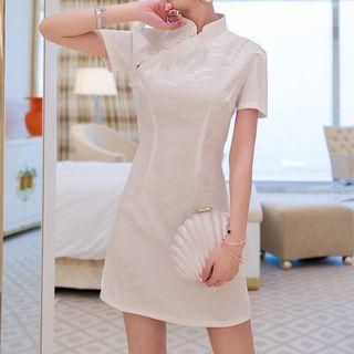 Short-sleeve Jacquard Qipao