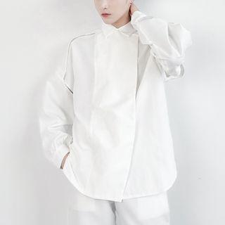 Long Sleeve Panel Cut-out Shirt