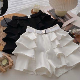 Ruffled Wide Leg Shorts
