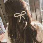 Faux Pearl Bow Hair Clips White - One Size