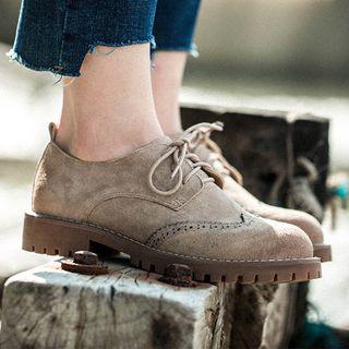 Faux Suede Brogue Oxfords