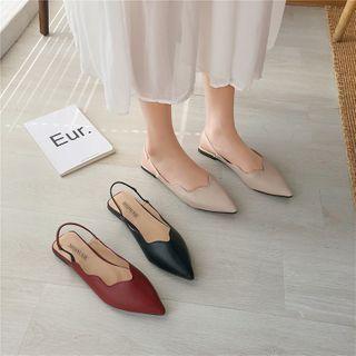 Pointy-toe Slingback Flat Sandals
