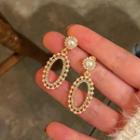 Faux Pearl Oval Alloy Dangle Earring