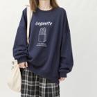 Lettering Print Pullover Navy Blue - One Size