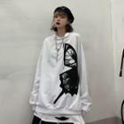 Butterfly Printed Oversized Hoodie