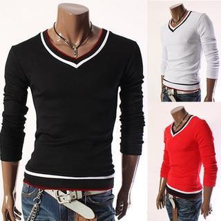 Long Sleeved V-neck T-shirt