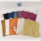 Plain Semi Turtle-neck Knitted Sweater