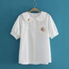 Duck Embroidered Shirt As Shown In Figure - One Size