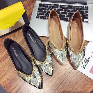 Pointy-toe Embellished Flats