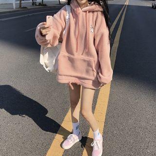 Embroidered Long-sleeve Fleece Hoodie