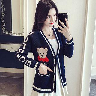 Bear Printed Cardigan