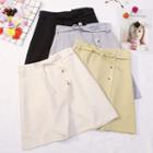Buttoned Detail A-line Mini Skirt