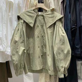 Long-sleeve Sailor Collar Double-breasted Shirt