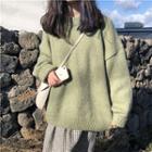 Plain Knit Sweater Green - One Size