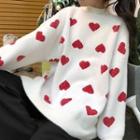 Heart Sweater Red & White - One Size