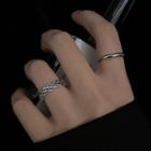 Set Of 2: Alloy Open Ring (various Designs) Set Of 2 - Silver - One Size