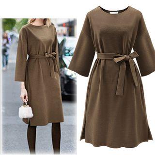 Midi 3/4-sleeve T-shirt Dress