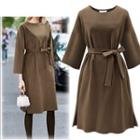 Midi 3/4-sleeve T-shirt Dress
