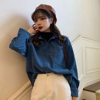 Mock Two-plain Plaid Blouse