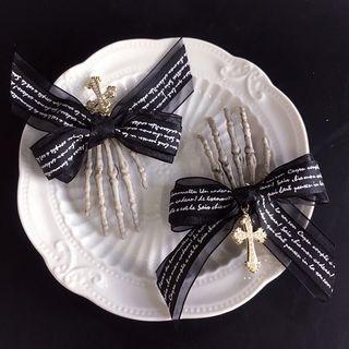 Bow Hair Clip 1 Pair - Hair Clip - Bow - Black - One Size