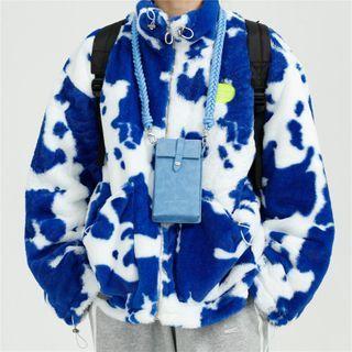 Tie-dyed Furry Zip Jacket