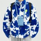 Tie-dyed Furry Zip Jacket