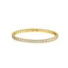 Simple Personality Plated Gold Geometric Square Bracelet With Cubic Zirconia 17cm Golden - One Size