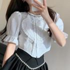 Puff-sleeve Heart Ruffled Shirt