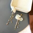 Petal Drop Sterling Silver Ear Stud / Clip-on Earring