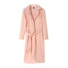 Long-sleeve Tie-waist Velvet Robe