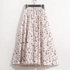 Floral Midi A-line Skirt White - 58-96cm