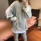 Crew-neck Tank Top / Loose-fit Pullover / Plain Sweatpants