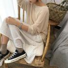 Polka Dot Strappy Midi Dress / Plain Sweater