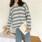 Long-sleeve Striped T-shirt Blue Stripes - White - One Size