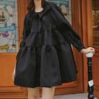 Tie-neck Tiered Mini A-line Dress