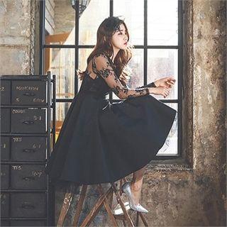 Sheer Lace A-line Dress