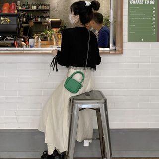 Distressed Cardigan / Spaghetti Strap Dress