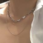 Stainless Steel Layered Necklace As Shown In Figure - One Size