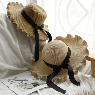 Wavy Trim Bow Sun Hat