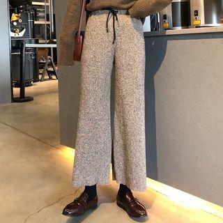 Cropped High-waist Wide-leg Pants