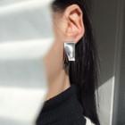 Layered Brushed Rectangle Alloy Earring