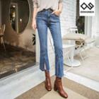 Plus Size Slit Boot-cut Jeans