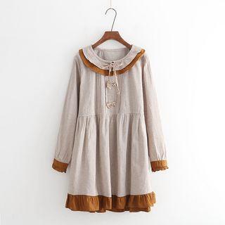 Panel Sailor Collar Long-sleeve Dress