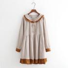 Panel Sailor Collar Long-sleeve Dress
