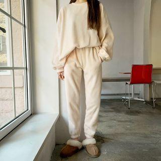 Fleece Set: Oversized Pullover + Jogger Pants