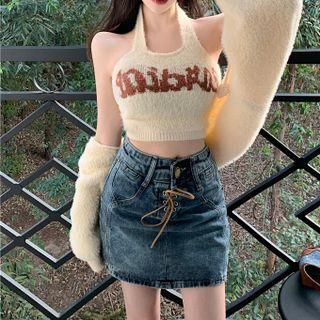 Mini Bodycon Tank Dress / Tank Top / Cardigan / Denim Mini Pencil Skirt