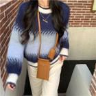 Color Block Gradient Cropped Sweater