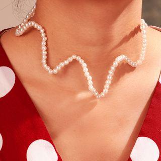Faux Pearl Necklace 8651 - One Size