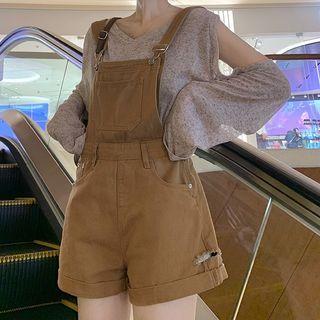 Cold-shoulder Melange T-shirt