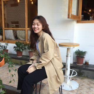 Plain Zip Long Light Jacket